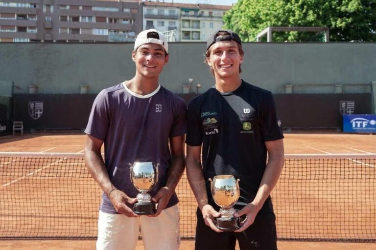 Guto Miguel e Naná Silva, do Time Rede Tênis, conquistam títulos de duplas no ITF J500 de Milão